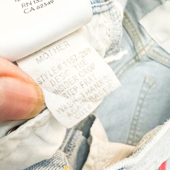Mother Superior The Insider Crop Step Fray Thanks, Again Racer Denim Jean Sz 24 - Picture 7 of 10